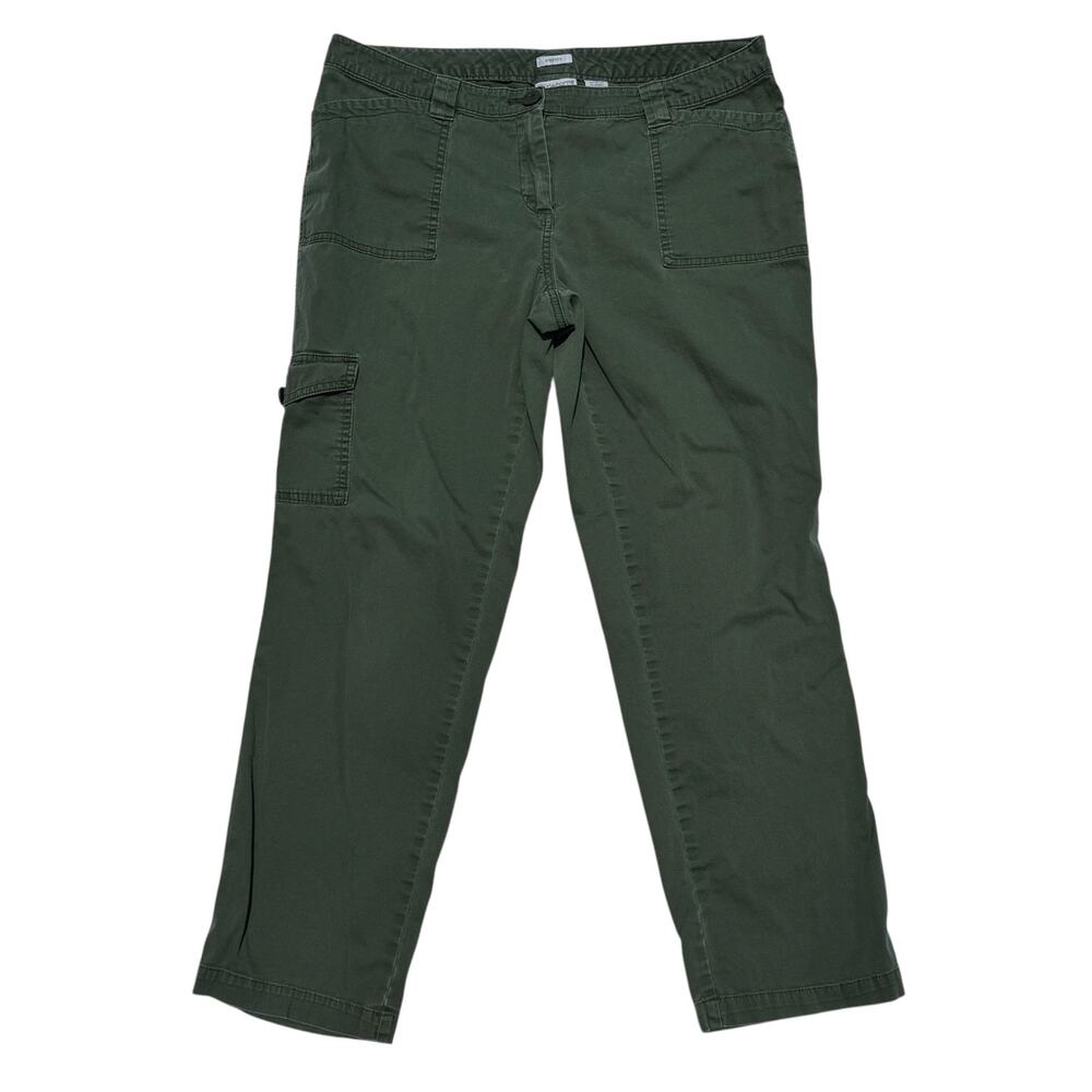 🌶️ Liz Claiborne Army Green Stretch Cargo Pants Size 14